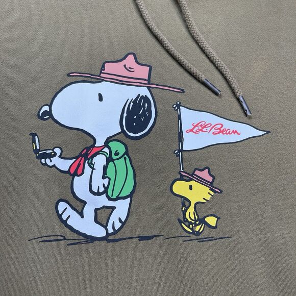 LL Bean X Peanuts Snoopy Hoodie Sweatshirt Size Medium Woodstock Unisex - Picture 3 of 12